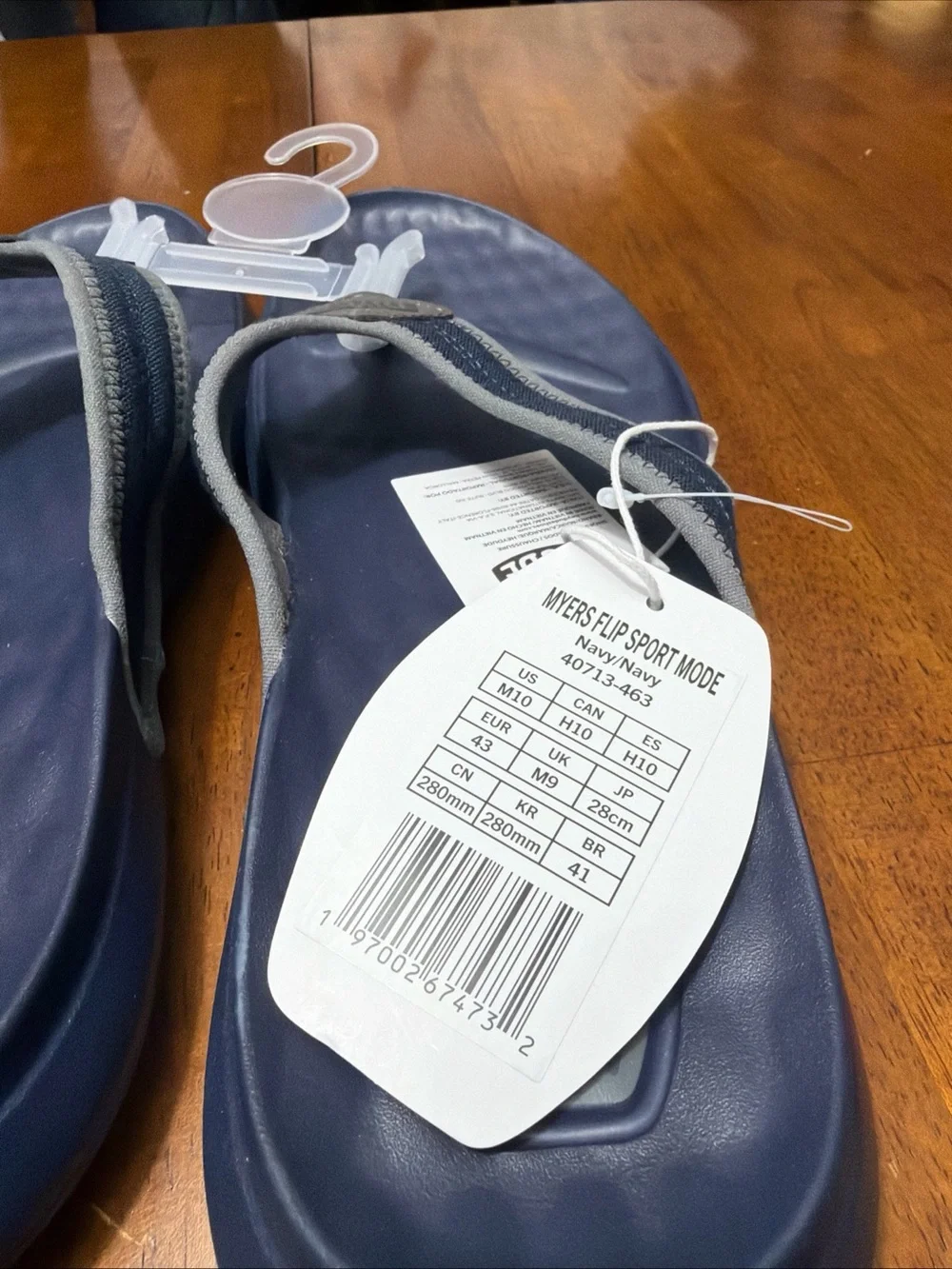 Brand New Hey Dude Men's Navy Blue MYERS Flip Flop Sandals Size 10 & 11